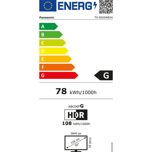 Panasonic Fernseher 50 Zoll, LED TV, 4K UHD TX-50JXW834 Panasonic Fernseher 50 Zoll, LED TV, 4K UHD TX-50JXW834